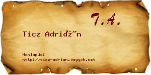 Ticz Adrián névjegykártya